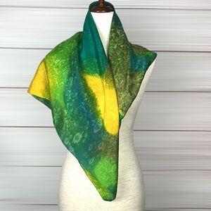 Golden Camel of Shanghai Hand Rolled and Hand Printed 100% Silk Square Scarf